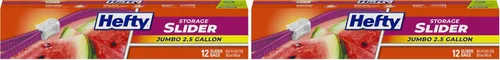 Vista 8 de Hefty Bolsas deslizantes para almacenamiento de alimentos, 2.5 gal, 12 qt