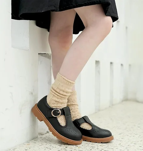 Vista 2 de kkdom Mary Jane - Zapatos planos de vestir con correa para niñas, zapatos escolares para bodas, fiestas (niños pequeñosniños grandes)