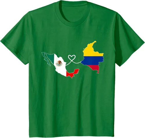 Vista 44 de Camiseta Half Colombian Half Mexican Flag Map DNA Mexico Colombia