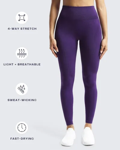 Vista 4 de Aoxjox Leggings sin costuras para mujer, cintura alta, control de abdomen, 2.0, contorno de sonrisa, pantalones de yoga de entrenamiento de 24