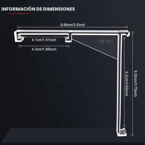 Vista 2 de Jetec 8 clips verticales para cenefa ciega, reemplazo de soporte