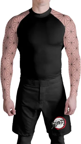 Vista 6 de Demon Slayer Inspired Rash Guard Kimetsu no Yaiba Sudadera con capucha Nezuko Jiu Jitsu Camisa de manga larga