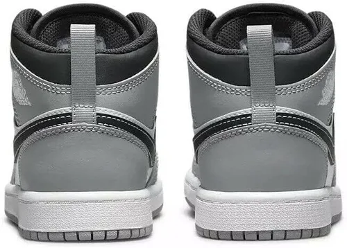 Vista 4 de Jordan Jordan 1 Mid (niño pequeño), Gris ahumadoBlanco-antracita
