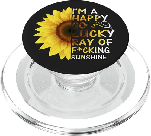 Vista 8 de I'm A Happy Go Lucky Ray Of Fucking Sunshine Sunflower PopSockets intercambiables PopGrip