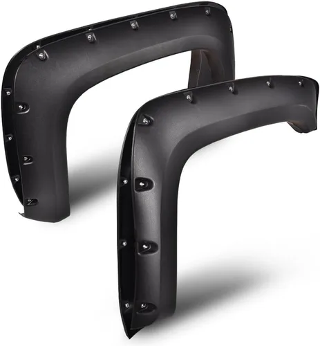 Vista 17 de CROSSDESIGN 4 guardabarros con canards delanteros compatibles con Chevy Camaro ZL1 2010-2015 MB estilo negro