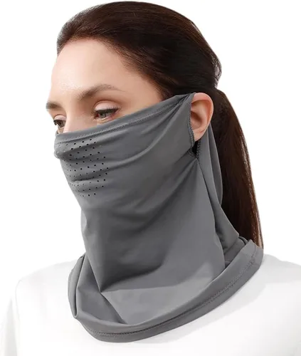 Vista 8 de Protector facial unisex UV multiusos protector para el cuello, polaina elástica para la cara con bucles para las orejas