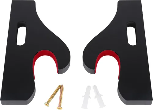 Vista 4 de Soporte de espada Katana de montaje en pared, 1 par de terciopelo acolchado ajustable gancho soporte de exhibición Samurai Sword Hanger sable de luz