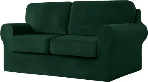 Vista 78 de Funda de sofá con fundas de cojín de asiento separadas y fundas de respaldo, fundas elásticas para sofá, fundas protectoras de terciopelo