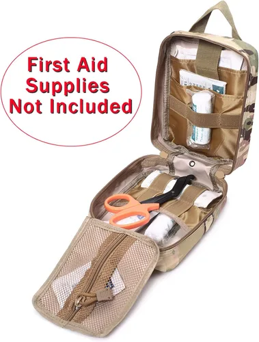 Vista 7 de Bolsa Molle, Bolsa táctica de nailon 600D resistente, Bolsa de primeros auxilios EMT extraíble (solo bolsa)