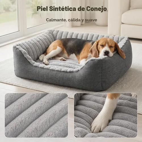 Vista 5 de Avont Dog Bed for Small Pets, Plush Foam, Washable, Low Entry, Grey
