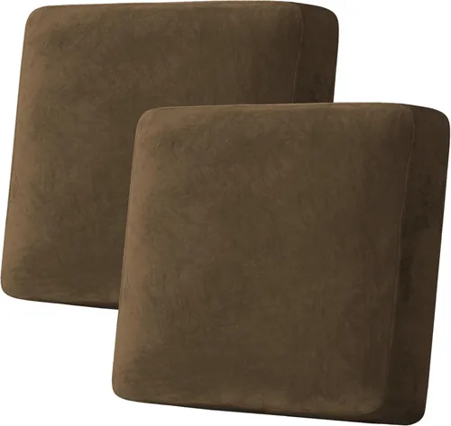 Vista 130 de H.VERSAILTEX Funda de cojín elástica de terciopelo para sofá, funda de cojín de felpa para cojines de silla, protector de muebles, cojín de asiento