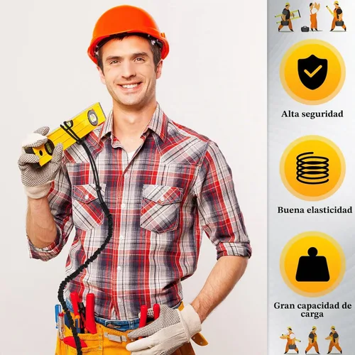 Vista 5 de LEIFIDE 6 piezas de cordón para herramientas de longitud estándar, correa de seguridad para herramientas, 7.5kg 16.5lb resistente, protección contra