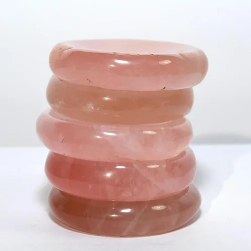 Vista 2 de 1.378 in Natural Rose Quartz Soportes para Esferas/Huevos Pulido Rosa Preocupación Piedra Cristal Mineral Piedra Espécimen - África (5PCS)