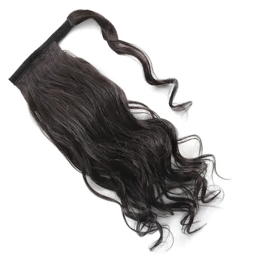 Vista 6 de SEGO Extensión de cola de caballo de cabello humano real, con clip envolvente, cola de caballo larga y recta con pasta mágica, postizos de cabello
