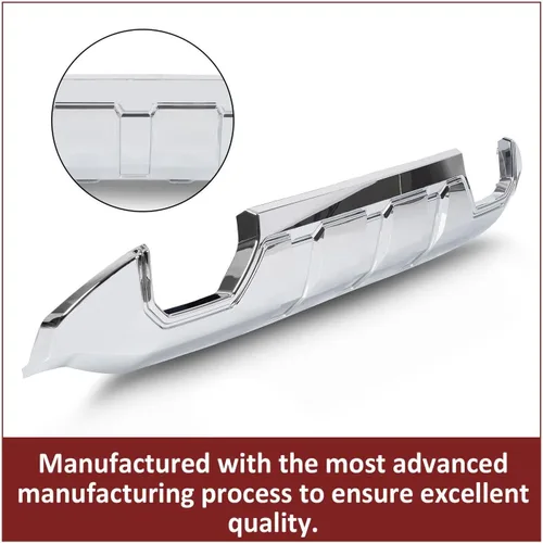 Vista 3 de Placa protectora para parachoques delantero, plástico cromado, compatible con GMC Sierra 1500 Base/Denali/SLE/SLT 2016-2019