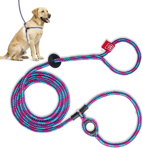 Vista 19 de Harness Lead Juego de arnés y correa para perro sin tirones, arnés antitirones para todas las razas y tamaños, diseño de cuerda acolchada de una