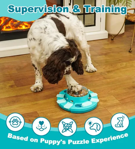Vista 6 de Aluckmao Juguetes Rompecabezas para Perros, Dispensador de Golosinas, Estimulación Mental Comer lento, estimulación cerebral enriquecimiento