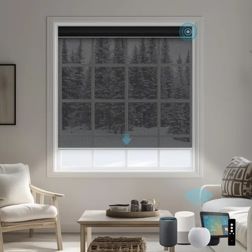 Vista 30 de SmartWings Persianas Enrollables Inteligentes Motorizadas con Filtro de Luz, Persianas Eléctricas con Control Remoto para Ventanas Compatibles