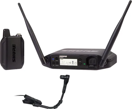 Vista 8 de Shure GLXD14R+/B98 Sistema de micrófono inalámbrico digital de doble banda para latón, viento de madera, percusión: duración de la batería de 12
