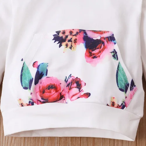 Vista 4 de Conjunto de dos piezas para niña, paquete de 3 unidades, sudadera con capucha y pantalones, ropa de invierno para niñas