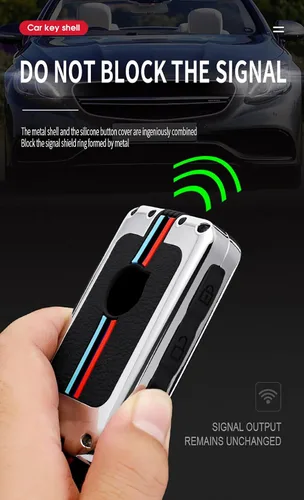 Vista 3 de KUNIO Funda protectora para llavero de automóvil XC40 XC60 S90 XC90 V90 T5 T6 T8, llavero de aleación de zinc y gel de sílice, 4 botones