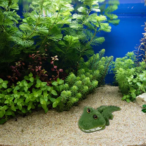 Vista 5 de iplusmile Adornos de pecera, adorno de acuario, decoración de animales, acuario, caimán acuario, decoración de paisaje, decoración de acuario