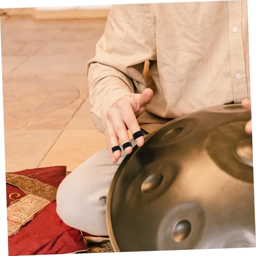 Vista 8 de Fundas de silicona para dedos para tambor de mano, cómodas cubiertas para tambor de lengua, control mejorado, reducción de ruido, rosa y negro