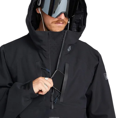 Vista 10 de Volcom Brighton - Chaqueta de snowboard con capucha para hombre Gris
