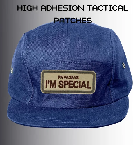 Vista 5 de Parche original para perro, táctico, militar, mascota, papá, dice que soy especial, emblema de moral marrón bordado, parche de gancho y bucle