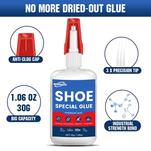 Vista 2 de Pegamento para zapatos de 1.06 oz, adhesivo flexible e impermeable