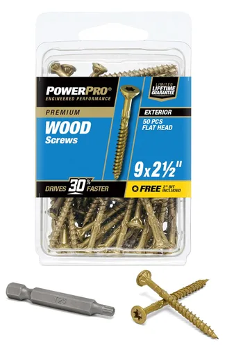 Vista 22 de Power Pro Tornillos de madera para exteriores de alta calidad, tornillos de cubierta multiusos #8 x 1-1/4 pulgadas para proyectos al aire libre