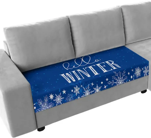 Vista 28 de Prime Leader Fundas de cojín para sofá, fundas de cojín para sofá, diseño de copos de nieve, color azul, fundas elásticas para sofá, protector