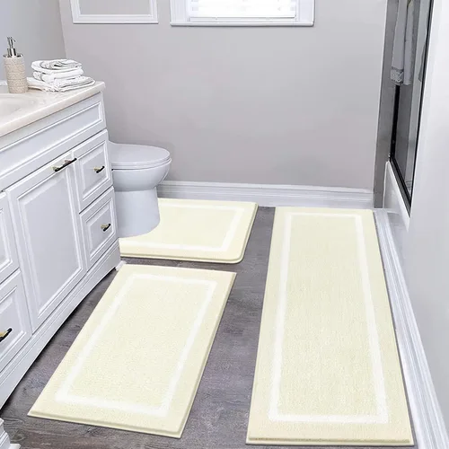Vista 72 de Pauwer Juego de baño, alfombras de baño antideslizantes, alfombras de ducha absorbentes para suelo de baño, bañera y ducha, color azul aguamarina
