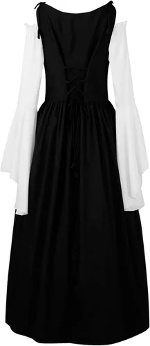 Vista 4 de Disfraz de Halloween para mujer, disfraz medieval renacentista para mujer, vestido de cosplay