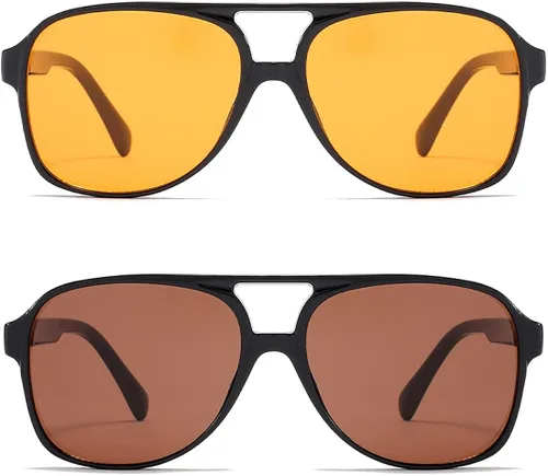 Vista 2 de TIANYESY Gafas de sol clásicas de aviador vintage para mujeres y hombres montura grande gafas de sol retro de los años 70