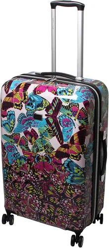 Vista 3 de Betsey Johnson Maleta rígida de equipaje de 3 piezas con ruedas giratorias (20 pulgadas, 26 pulgadas, 30 pulgadas) (talla única, puntal flamenco)..