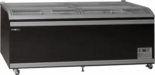 Vista 9 de PEAKCOLD - Congelador comercial de cristal superior, 58 pulgadas de ancho Negro