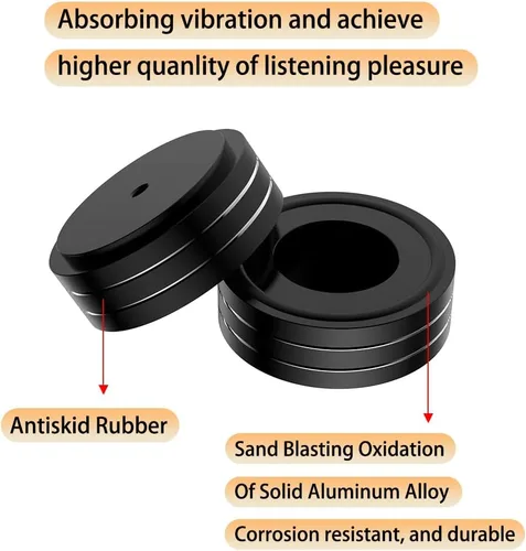 Vista 3 de Viborg Altavoces de alta fidelidad, almohadillas de aislamiento para pies de 2.283 x 0.866 in, 4 amortiguadores de audio de aluminio, aislador