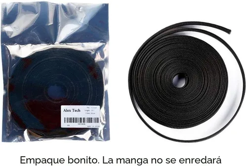 Vista 6 de Alex Tech - Funda trenzada expandible de 1/2 pulgada para cables, material de tereftalato de polietileno (PET), 25 pies, color negro