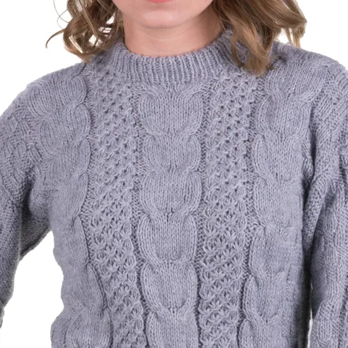 Vista 3 de Gamboa Suéter de alpaca para mujer, suéteres para mujer, suéter de punto para mujer