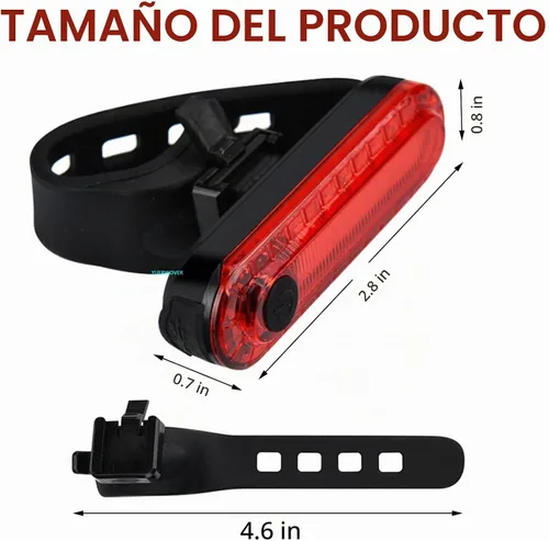 Vista 2 de Paquete de 2 luces traseras de bicicleta recargables USB-C para montar de noche, luces traseras de bicicleta, luces delanteras y traseras