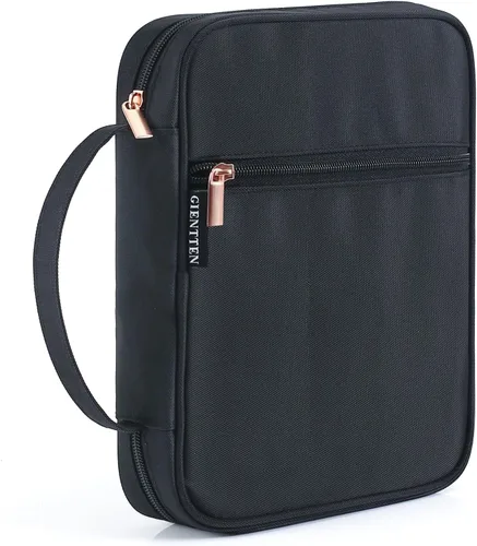 Vista 12 de Funda para la Biblia para mujeres con estampado de flores, funda de transporte para libros de la Biblia con asa duradera, funda acolchada