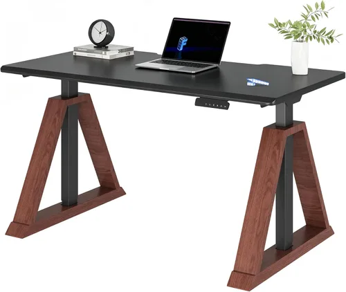 Vista 10 de FLEXISPOT Escritorio ejecutivo de pie en forma de L de 55 x 48 pulgadas con Cereza