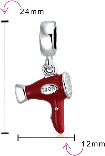 Vista 3 de Fashion Diva Hair Stylist Dresser Salón de Belleza Peine Tijeras Cuelgan Charm para Mujeres Plata de Ley .925 Se adapta a Pulsera Europea
