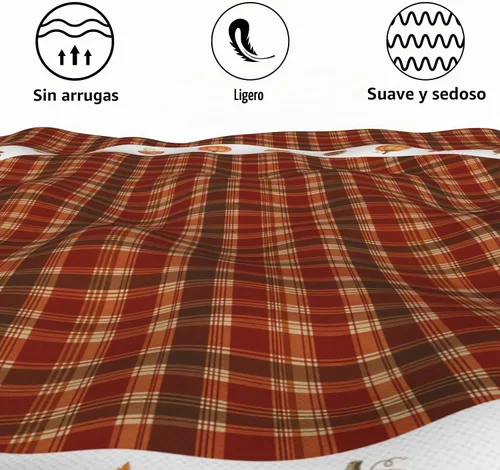Vista 5 de Mantel redondo de otoño de 60 pulgadas, mantel redondo de otoño de Acción de Gracias, diseño de calabaza, búfalo, mantel rústico para vacaciones