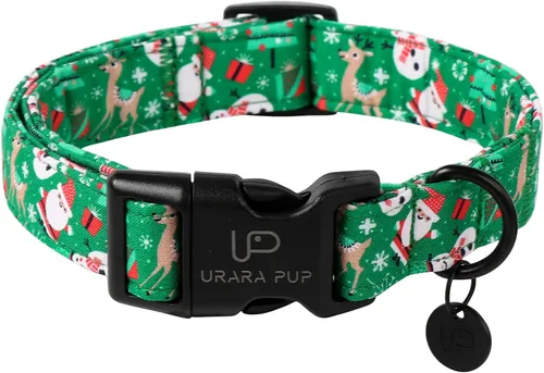 Vista 10 de Collar de perro floral azul, collar floral de algodón ajustable para primavera y verano con colgante de margarita, hebilla de liberación rápida