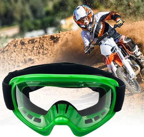 Vista 9 de Gafas de Dirt Bike para Niños Resistentes a Impactos Ajustables para Jóvenes ATV Motocicleta Todoterreno Conducción Motocross Carreras Ciclismo Negro