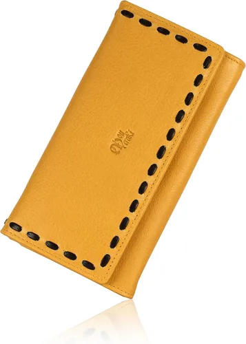Vista 28 de Mou Meraki - Billetera o bolsa de mano de cuero genuino, con bloqueo de seguridad RFID, con escudo contra el robo de identidad, para mujeres