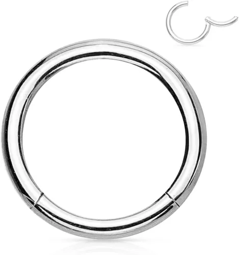 Vista 9 de Forbidden Body Jewelry - Piercing para la nariz de acero quirúrgico 316L con bisagra, 14G, 16G, 18G, diámetro de 15/64, 5/16, 25/64, 15/32 pulgadas