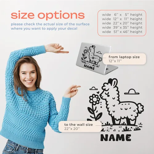 Vista 6 de Calcomanías de pared de animales, calcomanías personalizables con nombre de bebé y decoración de animales del bosque, calcomanías de pared